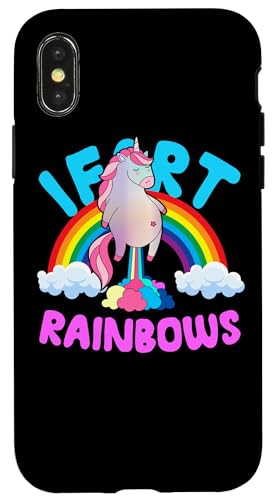Einhorn I Furz Regenbogen, lustig, süß, sarkastischer Humor Hülle für iPhone X/XS Einhorn I Furz Regenbogen, lustig, süß, sarkastischer Humor Hülle für iPhone X/XS von Teerex Apparel