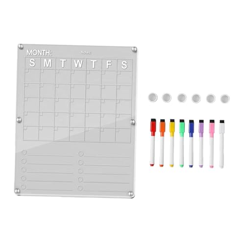 Acryl-Tafel für Kühlschrank, trocken abwischbar, Monatskalender mit 8 Markern, Memo-Erinnerung für Zuhause, Küche, 36,8 x 29,2 cm Acryl-Tafel für Kühlschrank, trocken abwischbar, Monatskalender mit 8 Markern, Memo-Erinnerung für Zuhause, Küche, 36,8 x 29,2 cm von Teesea