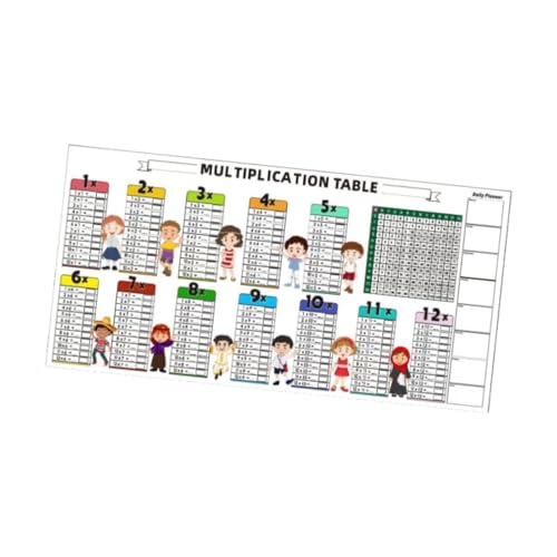 Trocken abwischbares Multiplikationsblatt für Kinder – pädagogische Zeittabellen-Diagramm – PVC-Übungstafel 120 cm (47,24 Zoll) von Teesea