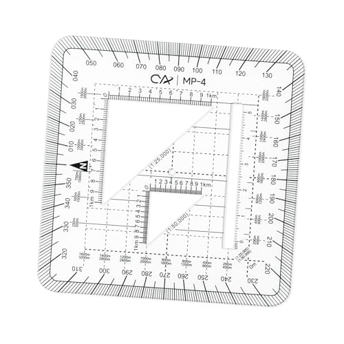 Winkelmesser-Lineal für Landnavigation, leichte Koordinatenskala mit Kompass, 10 x 10 cm Winkelmesser-Lineal für Landnavigation, leichte Koordinatenskala mit Kompass, 10 x 10 cm von Teesea