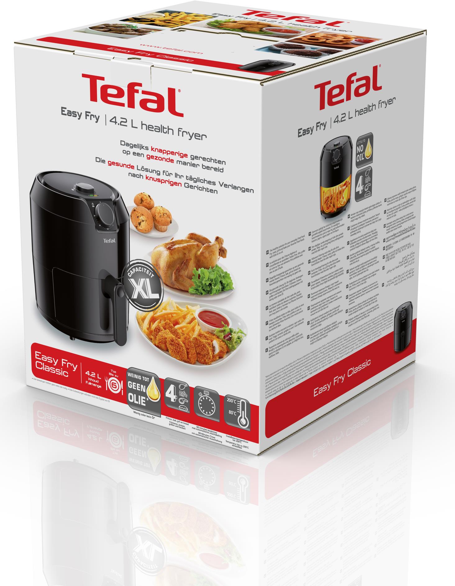 Tefal Easy Fry Classic EY2018 Fritteuse Eins/Eine(r) 4,2 l Eigenständig 1500 W Heißluftfritteuse Schwarz (300154) von Tefal