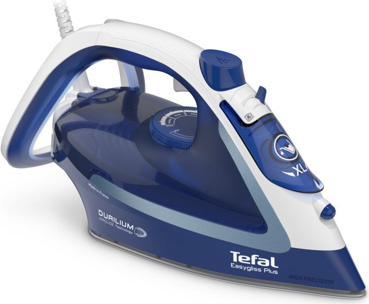 Tefal EasyGliss Plus FV5735 Bügeleisen Trocken- & Dampfbügeleisen Durilium Bügelsohle 2500 W Blau - Weiß (FV5735) von Tefal