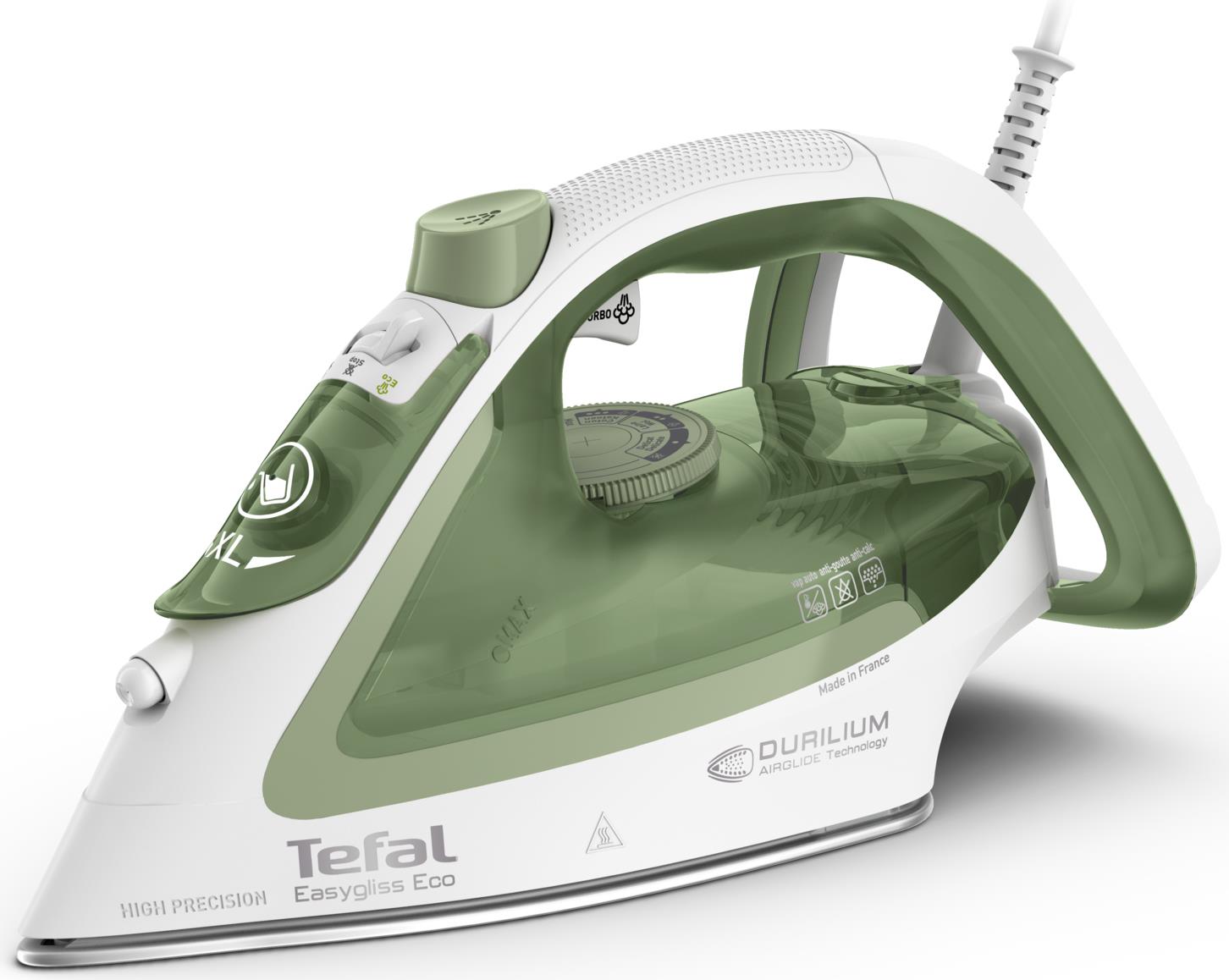 Tefal Easygliss Eco FV5781 Trocken- & Dampfbügeleisen Durilium AirGlide soleplate 2800 W Weiß - Grün (FV 5781) von Tefal