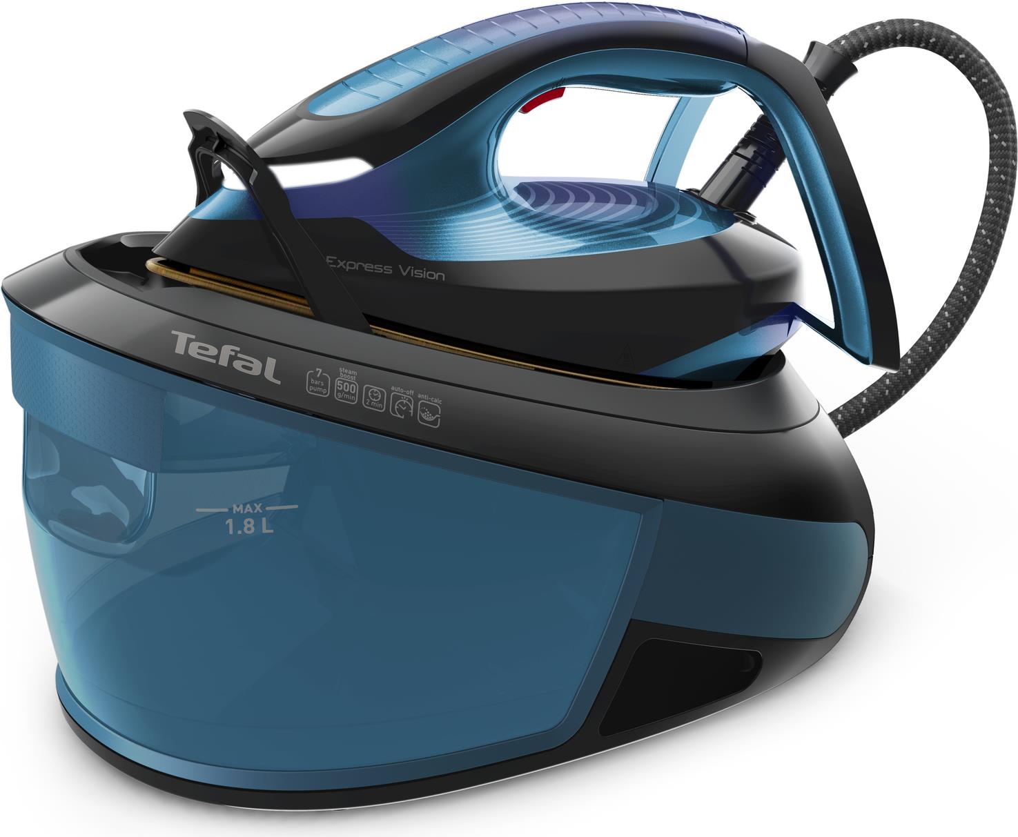 Tefal Express Vision SV8151 2800 W 1,8 l Durilium AirGlide Autoclean soleplate Blau - Schwarz (SV8151E0) von Tefal