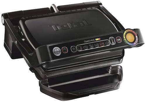 Tefal GC7128 OptiGrill+ Schwarz Elektro, Tisch Kontaktgrill Grillfunktion, Antihaftbeschichtung, Kon von Tefal