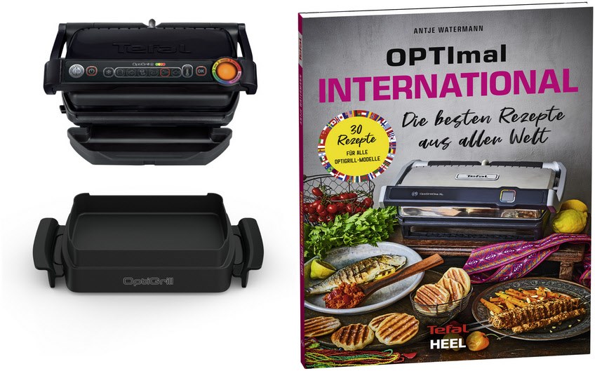 Tefal GC7148 OptiGrill Plus Kontaktgrill schwarz von Tefal