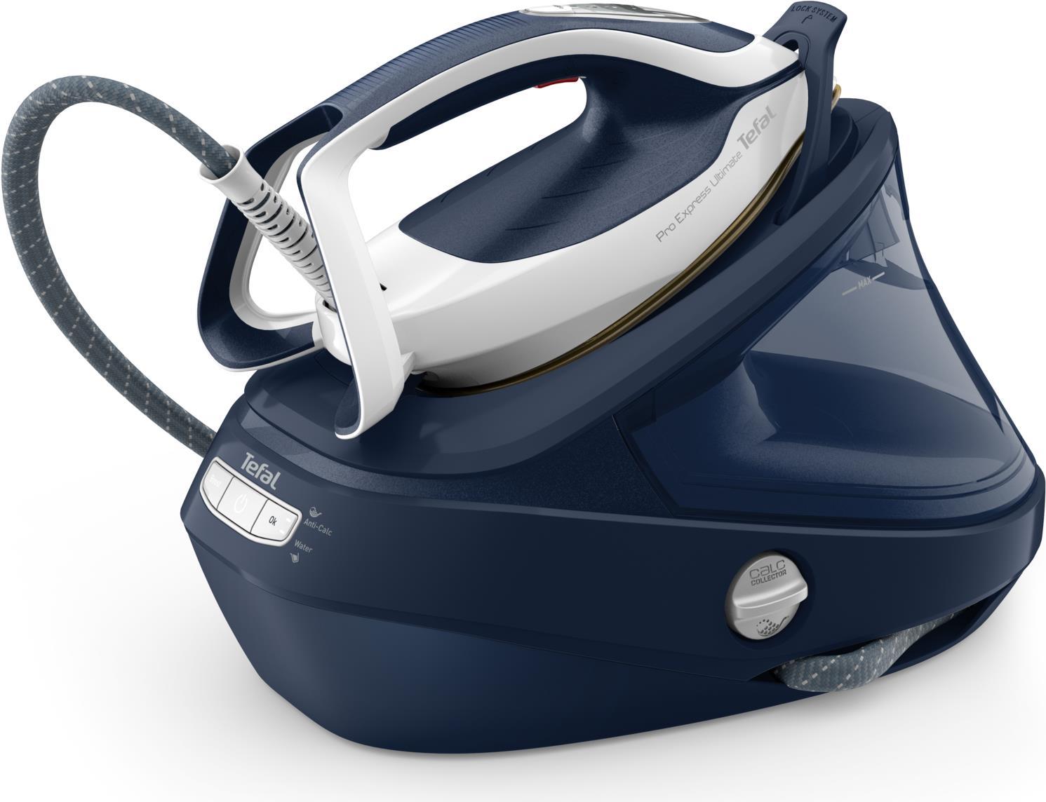 Tefal Pro Express Ultimate II GV9720 - 590 g/min - Durilium Airglide Autoclean Ultra Thin soleplate - 8 bar - 1,2 l - 170 g/min - Blau - Weiß (GV9720) von Tefal