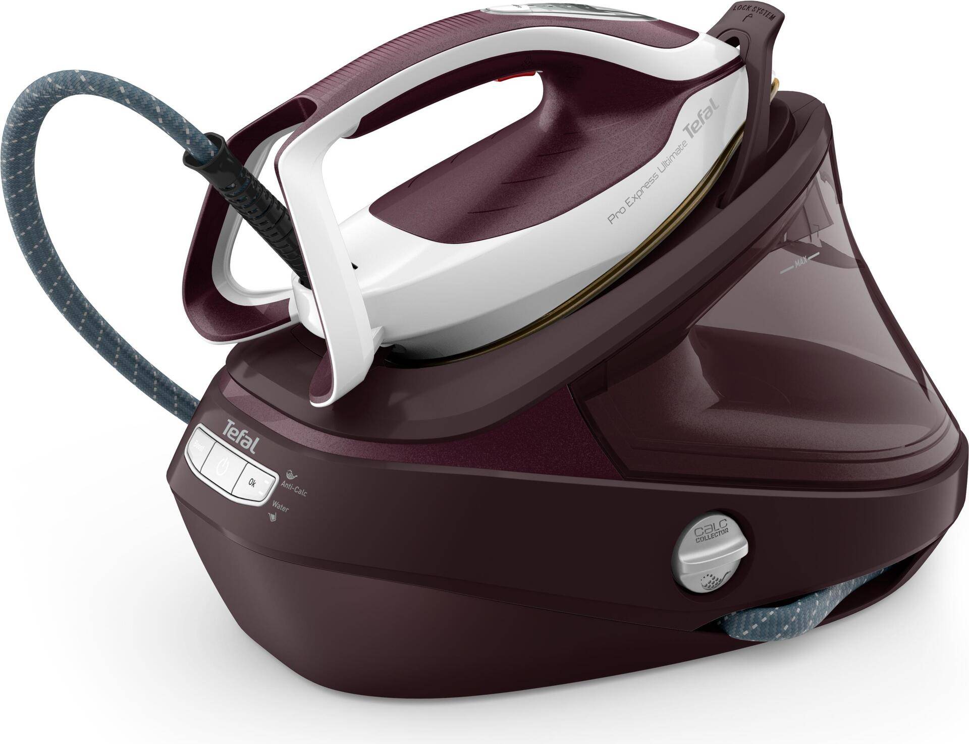 Tefal Pro Express Ultimate II GV9721 - 600 g/min - Durilium AirGlide Autoclean soleplate - 7,9 bar - 1,2 l - 170 g/min - Rot - Weiß (GV9721) von Tefal