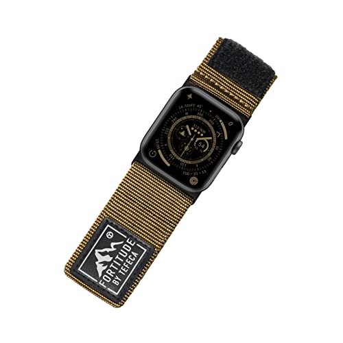 Tefeca Fortitude Serie Ultrawide Armband Kompatibel mit Apple Watch Ultra/Ultra2 Serie 9/8/SE2/7/6/SE/5/4/3/2/1(49/45/44/42mm M/L, Nylon Armeegrün) von Tefeca