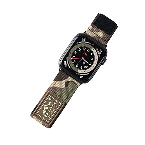 Tefeca Fortitude Series Armband für Apple watch/Apple Watch Ultra, Uhrarmband/Ersatzarmband Kompatibel mit Apple Watch(49/45/44/42mm S/M, Standardbreites Nylon Camouflage) von Tefeca