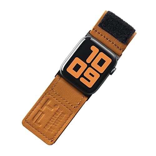 Tefeca Fortitude Serie Ultrawide Armband Kompatibel mit Apple Watch Ultra/Ultra2 Serie 9/8/SE2/7/6/SE/5/4/3/2/1(49/45/44/42mm S/M, Leder Braun) von Tefeca