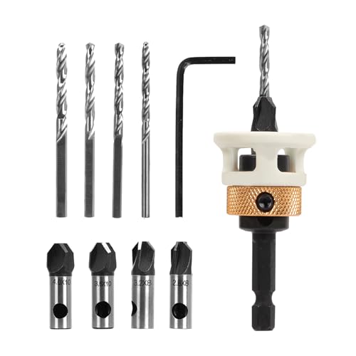 10 tlg Kegelsenker Bohrer Set, Kegelsenker Bohrer Set, Holzbearbeitung Bohrsenker, Bohrsenker mit Tiefenanschlag, Senker Holzbohrer mit 1/4" Hex Schaft, präzise Bohrungen für Holzverarbeitung 10 tlg Kegelsenker Bohrer Set, Kegelsenker Bohrer Set, Holzbearbeitung Bohrsenker, Bohrsenker mit Tiefenanschlag, Senker Holzbohrer mit 1/4" Hex Schaft, präzise Bohrungen für Holzverarbeitung von Tefola