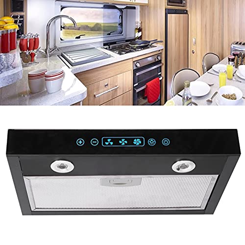 12 V Dunstabzugshaube, Kabinett-Dunstabzugshaube 3 Geschwindigkeiten einstellbar mit berührbarem Bildschirm LED-Licht für die Küche von Wohnmobilen von Tefola