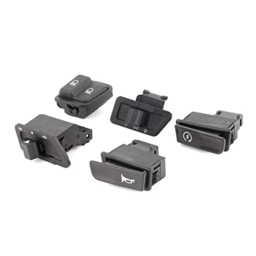 Tefola 5pcs Abblendlicht-Scheinwerferhorn-Blinker-Kit, Motorrad-Knopf-Kit, Motorrad-Schalterknopf-Kit, Blinker-Combo-lichtknopf Lenker-Blinker-signalschalter, passend für GY6 125CC von Tefola
