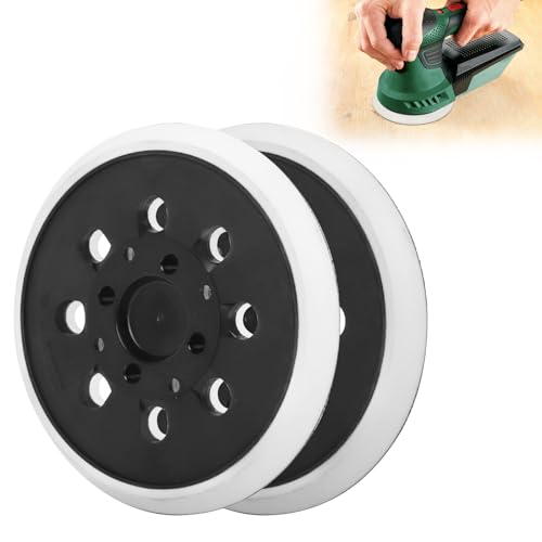 Schleifteller 125 Klett, 2 Stück Polierscheibe 125 mm, 8-Loch-Design Exzenterschleifer Schleifteller, Rrundes Haken Pad Schleifpad für elektrische Schleifmaschinen (ohne mittlere Öffnung) von Tefola