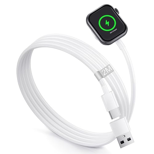Kompatibel mit Apple Watch Ladekabel 2M, iWatch Ladekabel Apple Watch Ladegerät Apple Watch Kabel USB C Schnellladekabel Magnetisch Watch Ladestation für Apple Watch Series 9/8/7/6/5/4/3/2/SE/Ultra Kompatibel mit Apple Watch Ladekabel 2M, iWatch Ladekabel Apple Watch Ladegerät Apple Watch Kabel USB C Schnellladekabel Magnetisch Watch Ladestation für Apple Watch Series 9/8/7/6/5/4/3/2/SE/Ultra von Teione