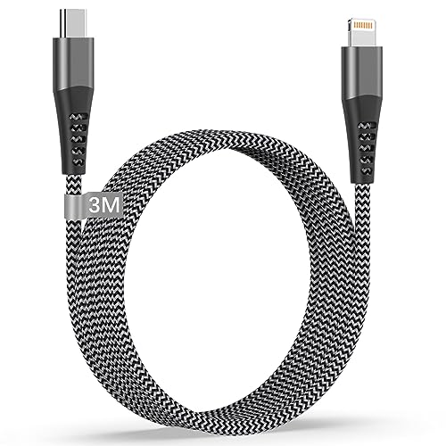 USB C Lightning Kabel 3M [MFi zertifiziert], USB C iPhone Ladekabel 3M Long iPhone Kabel USB C Schnellladekabel für Apple iPhone 14 Pro Max/13/12/11/X von Teione