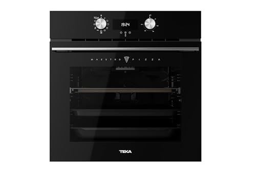 TEKA Einbau-Backofen MaestroPizza, Ofen mit Grillrost, hohe Temperatur bis 340°, Pyrolyse-Selbstreinigung, Touch-Display, Einbaugerät – 60 cm, 70 Liter, Schwarz von Teka