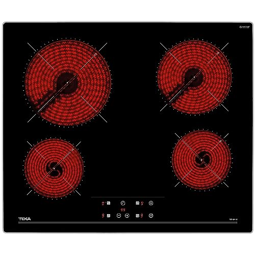 TEKA Glaskeramikkochfeld mit 4 Kochzonen, modernes Kochfeld mit Ankochautomatik, Sensorbedienung und Kindersicherung, eleganter Metallrahmen – 60 cm von Teka