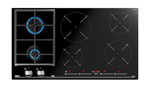 Teka 112570201, Induktions- und Gaskochfeld, 88 cm JZC 96324 ABC BK (E4), Black glass von Teka