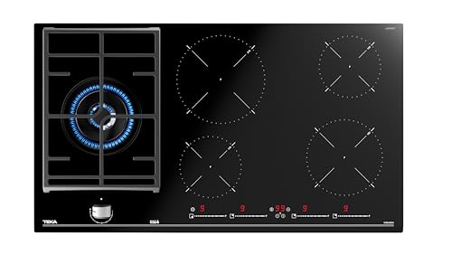 Teka 112570202, Induktions- und Gaskochfeld, 88 cm JZC 95314 ABC BK (E4), Black glass von Teka