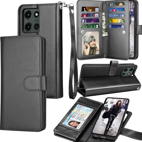 Tekcoo Schutzhülle für Motorola Moto G 5G 2025 | Moto G (nur 2025) | XT2513, luxuriöses PU-Leder, Kreditkartenfächer, Tragetasche, Folio-Hülle, abnehmbare magnetische Hartschalenhüllen, Umhängeband von Tekcoo