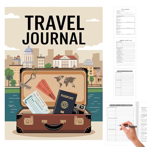 Teksome Reisejournal für Männer, Reisenotizen und Zeitschriften | Laminated Cover dickes Schreibjournal mit elastischem Riemen,Tragbarer Notizblock für handgeschriebene Datensätze eingefügte Tickets von Teksome