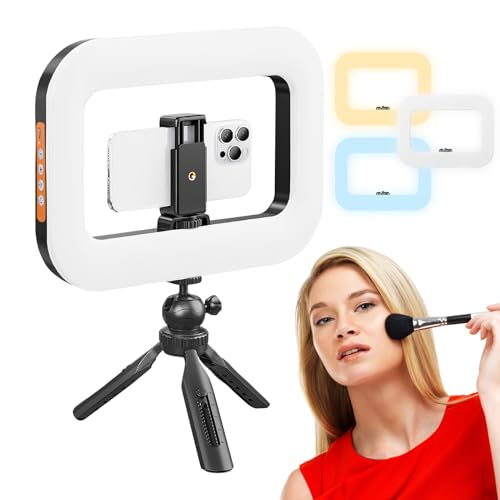 Teksome Ringlicht Für Telefon | Portables Handgeführtes Led Ringlicht | Verlängerbarer Leichtgewichtiger Telefonhalter Für Live Streaming Schminken Fotografie Reisen Vlogging Arbeit von Teksome