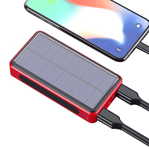 Teksome Solarenergie Powerbank | Tragbares Solar-Ladegerät Mit 20000mAh Akku | 20000mAh wasserdichte Powerbank Mit LED-Licht Für Camping, Reisen, Pendeln Und Picknick von Teksome