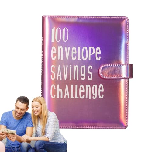 Teksome Sparherausforderungsbuch mit Umschlägen | Geldumschläge für Bargeld | Herausforderungsordner mit 100 Umschlägen für Schecks, Bargeld, Geld sparen, Budgetplaner von Teksome