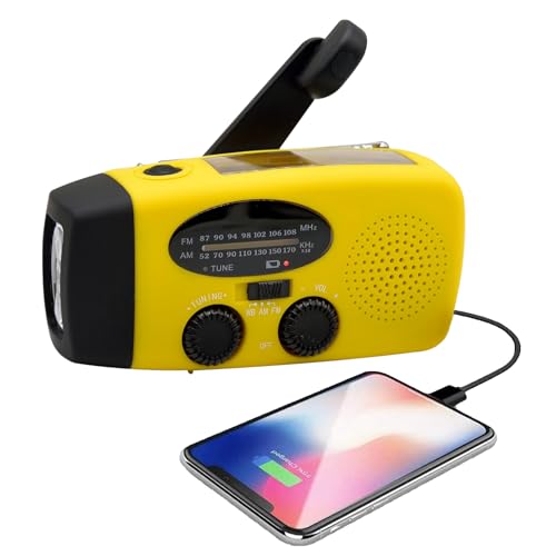 Weather Radio 2000mAh/, Survival Radio, Solar Hand Crank Emercys RadioMit AM/FM/SW Wetteralarm, Taschenlampe, Leselampe, Handy -Ladegerät und SOS -Sirene Weather Radio 2000mAh/, Survival Radio, Solar Hand Crank Emercys RadioMit AM/FM/SW Wetteralarm, Taschenlampe, Leselampe, Handy -Ladegerät und SOS -Sirene von Teksome
