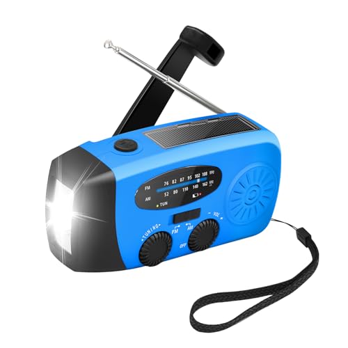 Weather Radio 2000mAh/, Survival Radio, Solar Hand Crank Emercys RadioMit AM/FM/SW Wetteralarm, Taschenlampe, Leselampe, Handy -Ladegerät und SOS -Sirene Weather Radio 2000mAh/, Survival Radio, Solar Hand Crank Emercys RadioMit AM/FM/SW Wetteralarm, Taschenlampe, Leselampe, Handy -Ladegerät und SOS -Sirene von Teksome