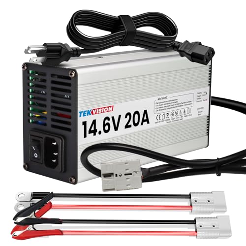 Tekvision LiFePO4 ladegerät 12V 20A 14,6V 20A Lithium Batterie ladegerät 12V batterieladegerät 14.6V ladegerät lifepo4 20a (14,6V 20A) von Tekvision