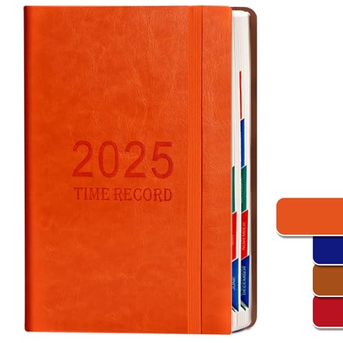 Kalender 2025 buchkalender, A5-Format, ein Tag pro Seite, wochenplaner, ein Tag pro Seite, aus dickem, strapazierfähigem Papier, Perfekt für Studenten, Lehrer, Familie, Arbeit, Büro (Orange) von Tel Charme *