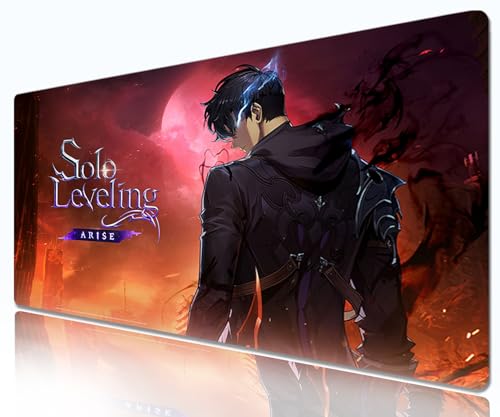 Solo Leveling Mousepad | Grand Mouse Pad Solo Leveling | Blau | XXL 800 x 300 mm | Schreibtischunterlage wasserdicht - rutschfest, Sung Jin-woo von Telabakolu