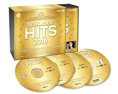 Schlager Hits 2016 (3CD & 1 DVD in goldener Verpackung) von Telamo (Warner)