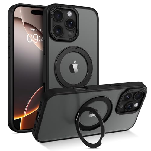 Telaso 360° Drehbarer Magnetisch für iPhone 16 Pro Max Hülle, Mattiert Handyhülle für iPhone 16 Pro Max Case, Kompatibel mit MagSafe, Schutzhülle Cover Stoßfest und Sturzsichere, Schwarz Telaso 360° Drehbarer Magnetisch für iPhone 16 Pro Max Hülle, Mattiert Handyhülle für iPhone 16 Pro Max Case, Kompatibel mit MagSafe, Schutzhülle Cover Stoßfest und Sturzsichere, Schwarz von Telaso