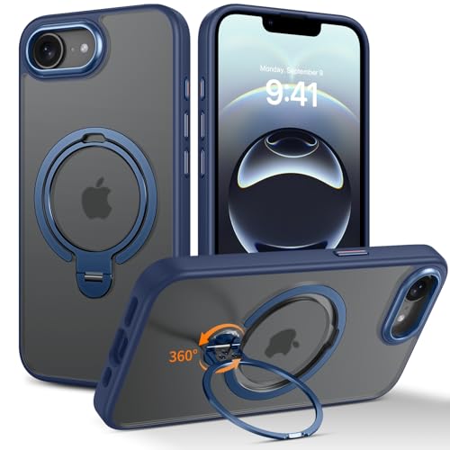 Telaso 360° Magnetständer für iPhone 16e Hülle, Mattiert Handyhülle für iPhone 16e Case, Kompatibel mit MagSafe, Schutzhülle Cover für iPhone 16e Stoßfest und Sturzsichere, Blau Telaso 360° Magnetständer für iPhone 16e Hülle, Mattiert Handyhülle für iPhone 16e Case, Kompatibel mit MagSafe, Schutzhülle Cover für iPhone 16e Stoßfest und Sturzsichere, Blau von Telaso