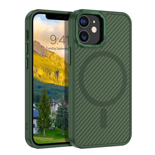 Telaso Magnetisch Hülle für iPhone 12 Mini Hülle für MagSafe Magnetkraft Handyhülle iPhone 12 Mini Case Kohlefasertextur-Design Stoßfest Schutzhülle Cover für iPhone 12 Mini 5.4" Grün Telaso Magnetisch Hülle für iPhone 12 Mini Hülle für MagSafe Magnetkraft Handyhülle iPhone 12 Mini Case Kohlefasertextur-Design Stoßfest Schutzhülle Cover für iPhone 12 Mini 5.4" Grün von Telaso