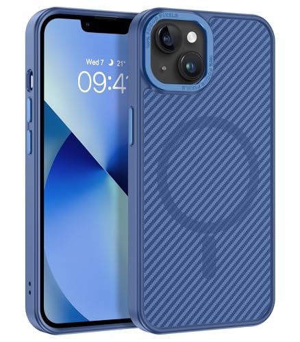 Telaso Magnetisch Hülle für iPhone 13 Mini Hülle für MagSafe Magnetkraft Handyhülle iPhone 13 Mini Case Kohlefasertextur-Design Stoßfest Schutzhülle Cover für iPhone 13 Mini 5.4" Blau Telaso Magnetisch Hülle für iPhone 13 Mini Hülle für MagSafe Magnetkraft Handyhülle iPhone 13 Mini Case Kohlefasertextur-Design Stoßfest Schutzhülle Cover für iPhone 13 Mini 5.4" Blau von Telaso