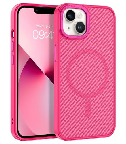 Telaso Magnetisch Hülle für iPhone 13 Mini Hülle für MagSafe Magnetkraft Handyhülle iPhone 13 Mini Case Kohlefasertextur-Design Stoßfest Schutzhülle Cover für iPhone 13 Mini 5.4" Leuchtendes Rosa Telaso Magnetisch Hülle für iPhone 13 Mini Hülle für MagSafe Magnetkraft Handyhülle iPhone 13 Mini Case Kohlefasertextur-Design Stoßfest Schutzhülle Cover für iPhone 13 Mini 5.4" Leuchtendes Rosa von Telaso