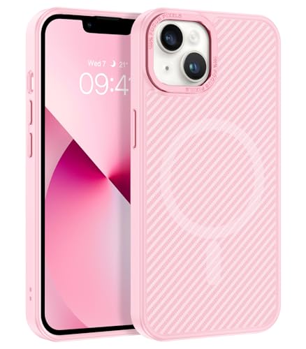 Telaso Magnetisch Hülle für iPhone 13 Mini Hülle, Magnetkraft Handyhülle iPhone 13 Mini Case Kohlefasertextur-Design Stoßfest Schutzhülle Cover, Rosa Telaso Magnetisch Hülle für iPhone 13 Mini Hülle, Magnetkraft Handyhülle iPhone 13 Mini Case Kohlefasertextur-Design Stoßfest Schutzhülle Cover, Rosa von Telaso