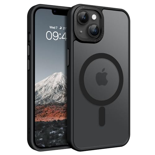 Telaso Magnetische Schutzhülle für iPhone 13/iPhone 14, kompatibel mit Magsafe, durchscheinend, matt, dünn, kratzfest, Militärqualität, Schutzhülle für iPhone 13/iPhone 14 für Männer und Frauen, Telaso Magnetische Schutzhülle für iPhone 13/iPhone 14, kompatibel mit Magsafe, durchscheinend, matt, dünn, kratzfest, Militärqualität, Schutzhülle für iPhone 13/iPhone 14 für Männer und Frauen, von Telaso