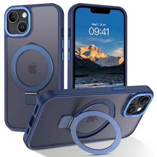 Telaso Magnetische Schutzhülle für iPhone 13 Mini, kompatibel mit Magsafe mit magnetischem Ständer, Ringhalter, durchscheinende matte Rückseite, TPU-Stoßdämpfer, Militärqualität, Schutzhülle für Telaso Magnetische Schutzhülle für iPhone 13 Mini, kompatibel mit Magsafe mit magnetischem Ständer, Ringhalter, durchscheinende matte Rückseite, TPU-Stoßdämpfer, Militärqualität, Schutzhülle für von Telaso