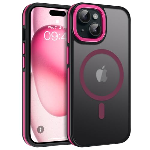 Telaso Magnetische für iPhone 15 Hülle kompatibel mit MagSafe Magnetkraft Handyhülle iPhone 15 Case rutschfest Matte Rückseite Touch Schutzhülle Stoßfest Cover für iPhone 15 6.1" leuchtendes Rosa Telaso Magnetische für iPhone 15 Hülle kompatibel mit MagSafe Magnetkraft Handyhülle iPhone 15 Case rutschfest Matte Rückseite Touch Schutzhülle Stoßfest Cover für iPhone 15 6.1" leuchtendes Rosa von Telaso