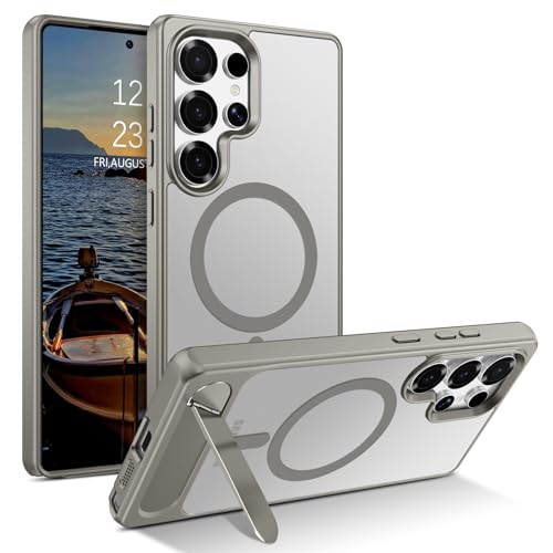 Telaso Schutzhülle für Samsung S25 Ultra 6,9 Zoll, kompatibel mit MagSafe, unsichtbare Halterung, transparent, matt, dünn, stoßfest, Anti-Fingerabdruck, kratzfest, Titangrau Telaso Schutzhülle für Samsung S25 Ultra 6,9 Zoll, kompatibel mit MagSafe, unsichtbare Halterung, transparent, matt, dünn, stoßfest, Anti-Fingerabdruck, kratzfest, Titangrau von Telaso