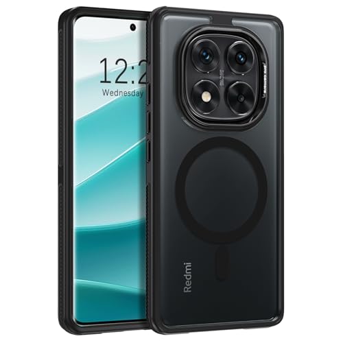 Telaso Schutzhülle für Xiaomi Redmi Note 14 Pro 5G, kompatibel mit MagSafe, transparente matte Rückseite, stoßfest, kratzfest, Rückseite Schutzhülle, vollständiger Schutz der Kamera, Schwarz Telaso Schutzhülle für Xiaomi Redmi Note 14 Pro 5G, kompatibel mit MagSafe, transparente matte Rückseite, stoßfest, kratzfest, Rückseite Schutzhülle, vollständiger Schutz der Kamera, Schwarz von Telaso