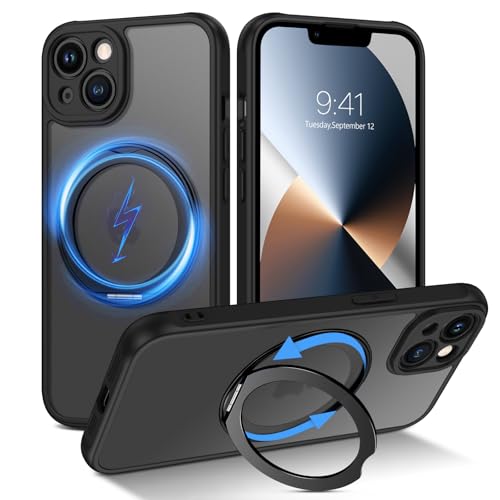 Telaso Schutzhülle für iPhone 13 6,1 Zoll, kompatibel mit MagSafe, unsichtbare Halterung, um 360 ° drehbar, magnetische Schutzhülle für iPhone 13, durchscheinend matt, Anti-Fingerabdruck, stoßfest Telaso Schutzhülle für iPhone 13 6,1 Zoll, kompatibel mit MagSafe, unsichtbare Halterung, um 360 ° drehbar, magnetische Schutzhülle für iPhone 13, durchscheinend matt, Anti-Fingerabdruck, stoßfest von Telaso