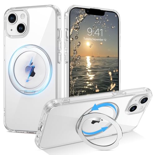 Telaso Schutzhülle für iPhone 13 Mini 5,4 Zoll, kompatibel mit MagSafe, 360° drehbarer Ring, unsichtbarer Ständer, Anti-Vergilbung, dünn, stoßfest, Schutzhülle für iPhone 13 Mini, transparent Telaso Schutzhülle für iPhone 13 Mini 5,4 Zoll, kompatibel mit MagSafe, 360° drehbarer Ring, unsichtbarer Ständer, Anti-Vergilbung, dünn, stoßfest, Schutzhülle für iPhone 13 Mini, transparent von Telaso