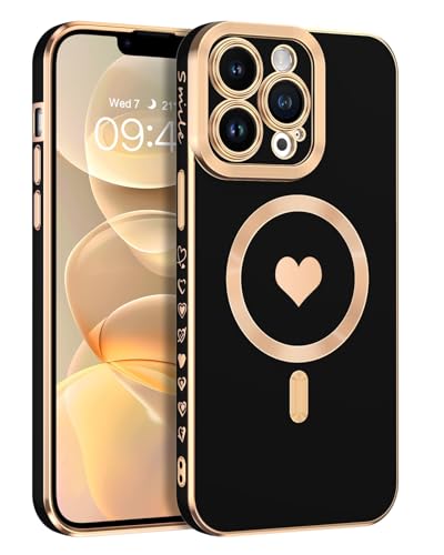 Telaso Schutzhülle für iPhone 13 Pro Max, [Kompatibel mit MagSafe] Magnetische TPU-Schutzhülle mit niedlicher Beschichtung, Liebesherz, Kameraschutz, stoßfest, Schutzhülle für iPhone 13 Pro Max 6,7 von Telaso